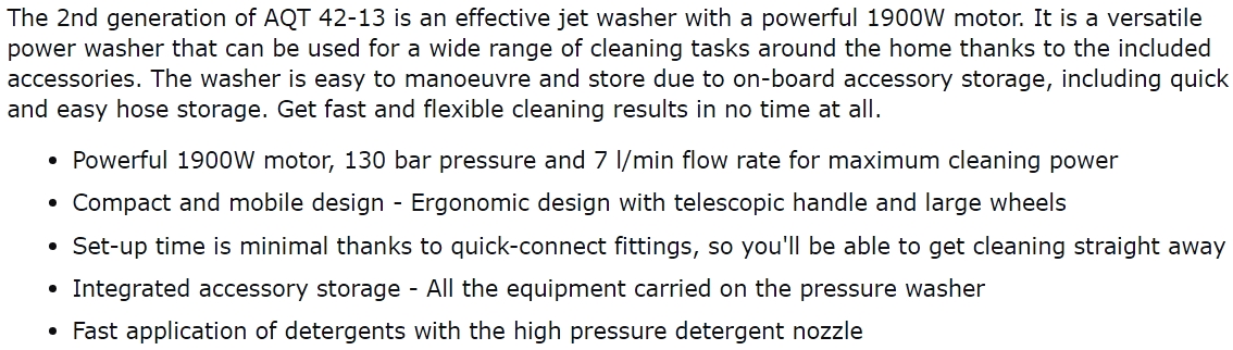מכונת שטיפה בלחץ בוש BOSCH AQT 42-13